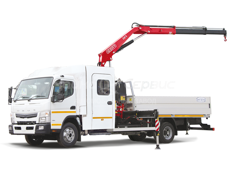 Кран-манипулятор Mitsubishi Fuso c 7-местной двухрядной кабиной "Тайга" и КМУ Чайка-Fassi