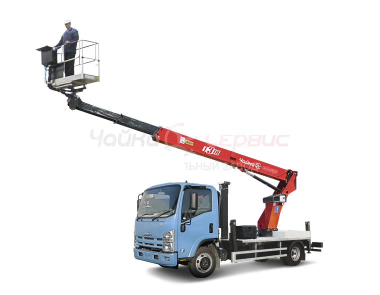 Автогидроподъёмник телескопический (стрела над кабиной) ISUZU ELF 7.5 NORMAL (NPR75LK) с АГП Чайка TR318